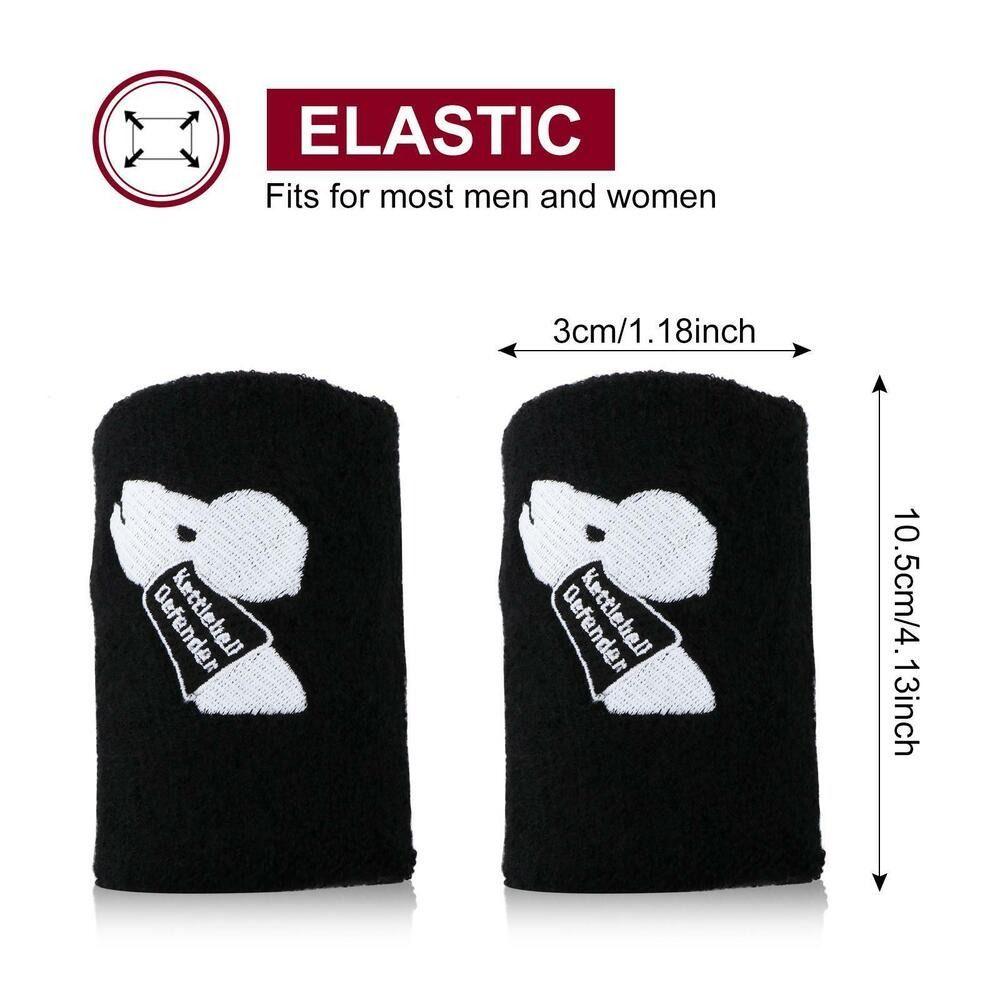 1Pair Cotton Kettlebell Wrist Guard Comfortable Sweat-absorbing Wrist Guard Protector 1Pair Black Protecting the wrist 1