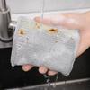 12/4Pcs Double Sided Dishwashing Sponge Silver Wire Cleaning Rags Wipe Pan Pot Dish Wash Thickened Scouring Cloth Kitchen Tools
