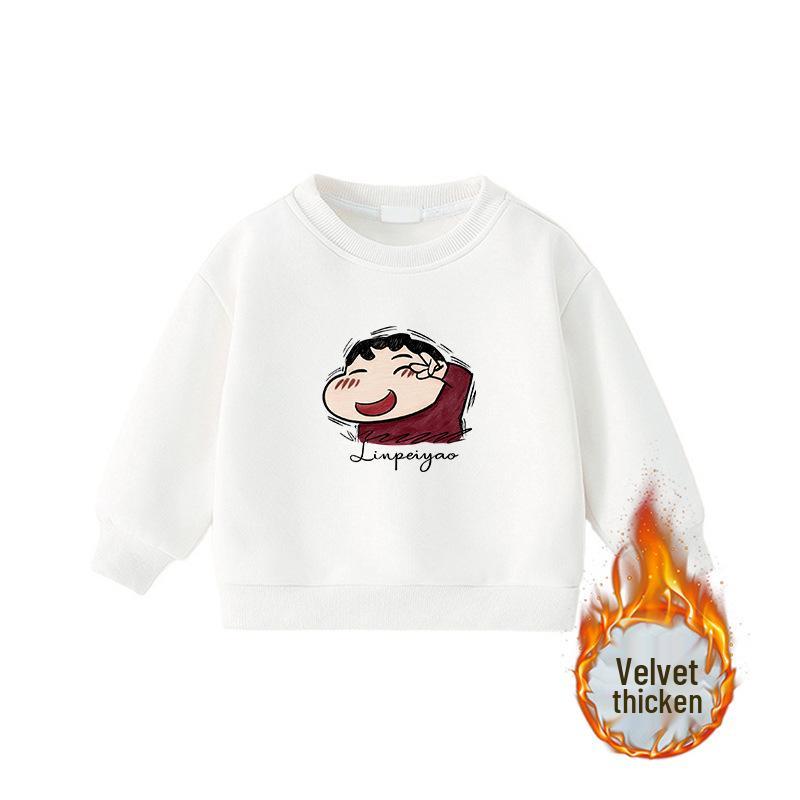 Crayon Shin-chan Long-Sleeve Plus Velvet Sweatshirt for Middle School Students