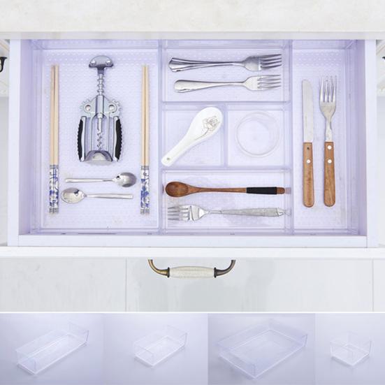 Grids Bowl Spoon Knife Holder Storage Box Drawer Organizer Kitchen Accessories