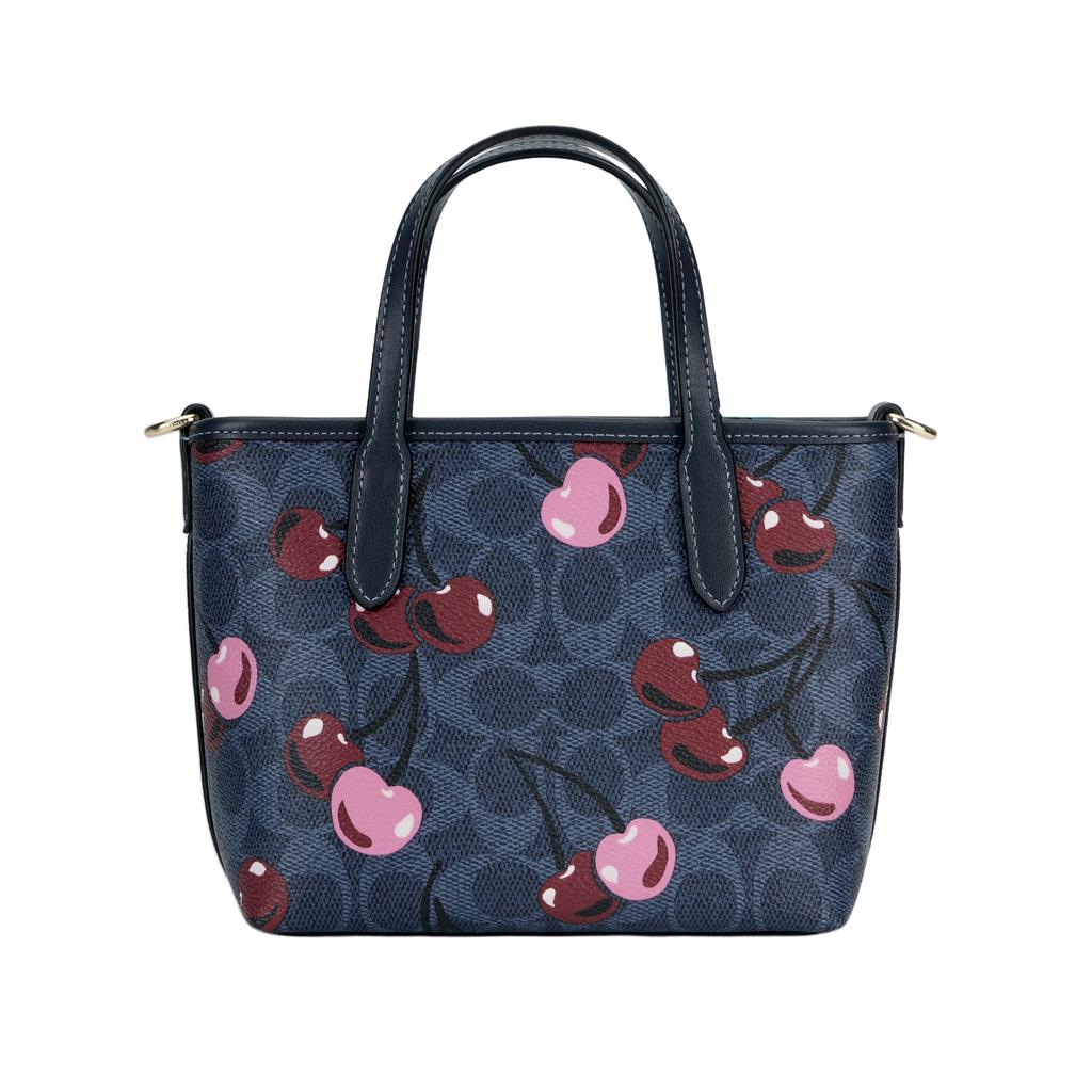 Coach City 15 Zipper Closure Logo Canvas Tote Bag Shopping Shoulder Crossbody Handbag Mini Women Tote Denim-Blue Mixed-Colors CY737-IMDEI
