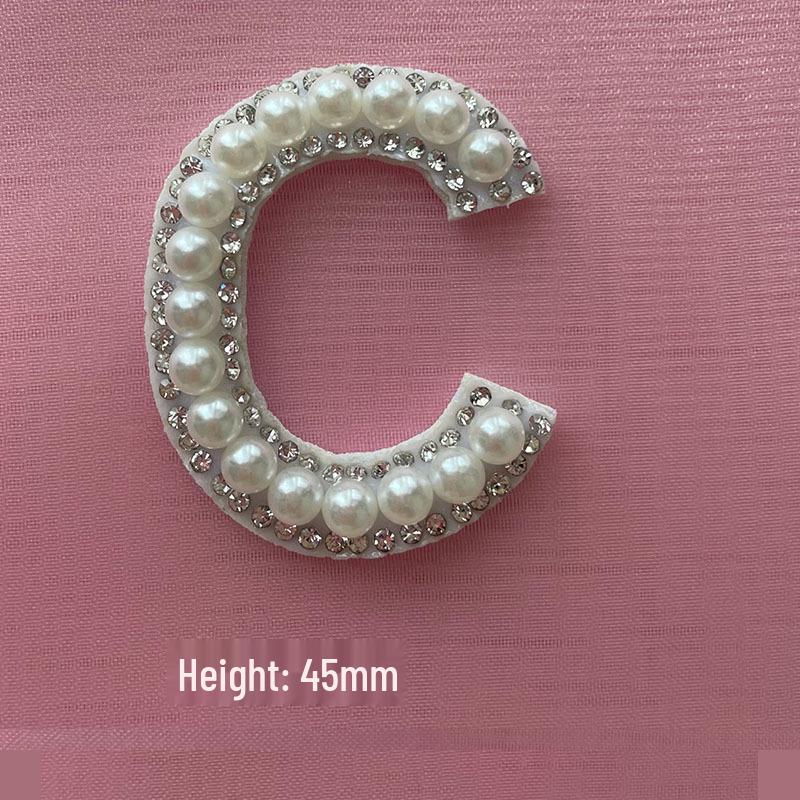 DIY Pearl & Rhinestone Iron-on Letter Stickers - 26 Alphabet Designs for Hat Decoration