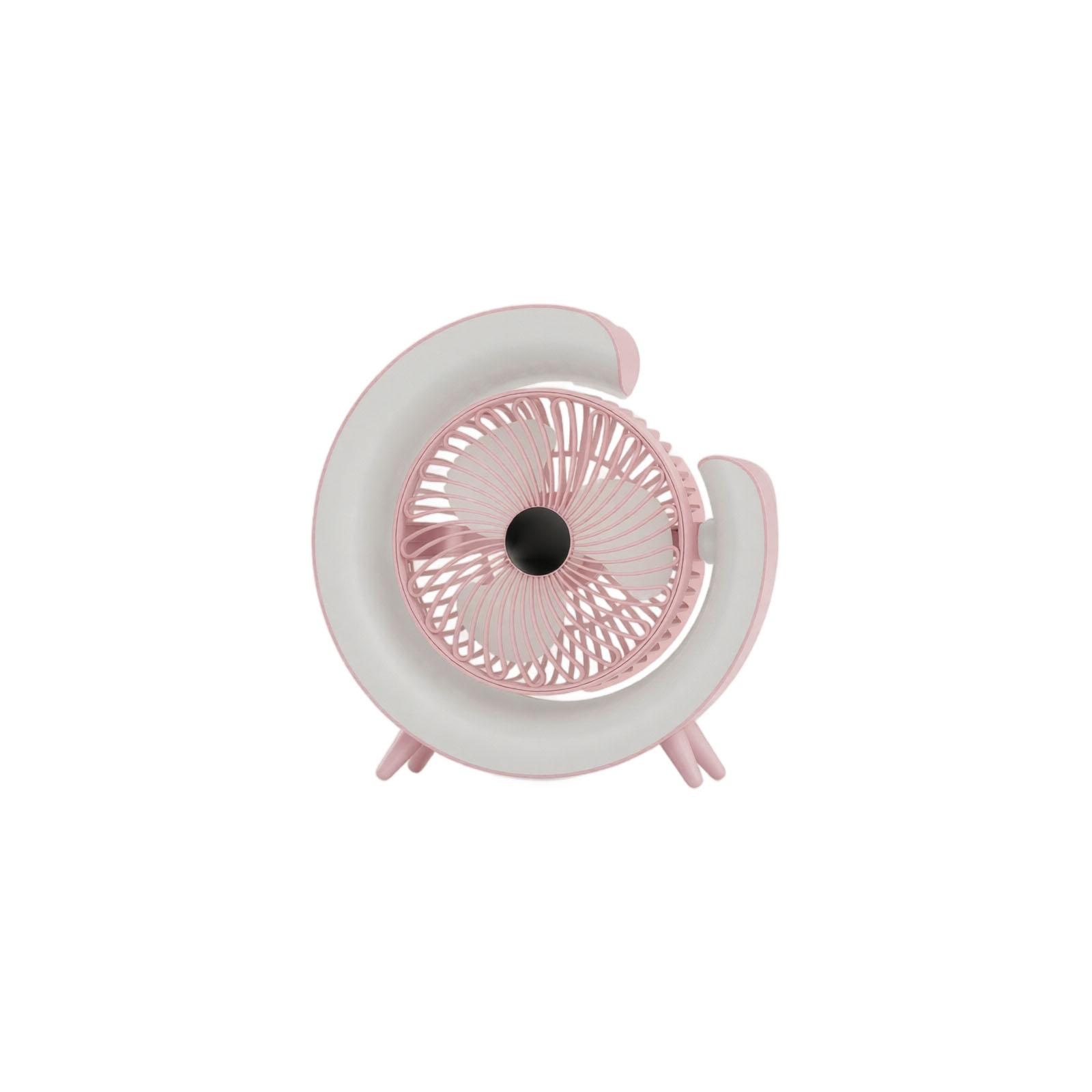 

Portable USB Desk Fan with LED Light Ring Adjustable Angle Small Cooling Fan for Office Home Bedroom Use ONE SIZE рожевий