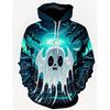 2026 3D Printed Ghost Skull Skull Pattern Hoodie Pullover Halloween Couple Halloween Carnival Costume Party Casual Everyday