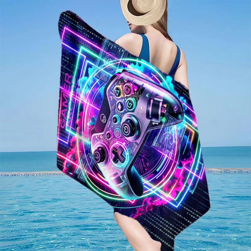 Buntes Gaming-Abenteuer Strandtuch, Superweiche Mikrofaser, Geschenk für Sie/Ihn, Geburtstag, für Pool, Strand, Reisen, Heimdekoration Fan-Geschenke
