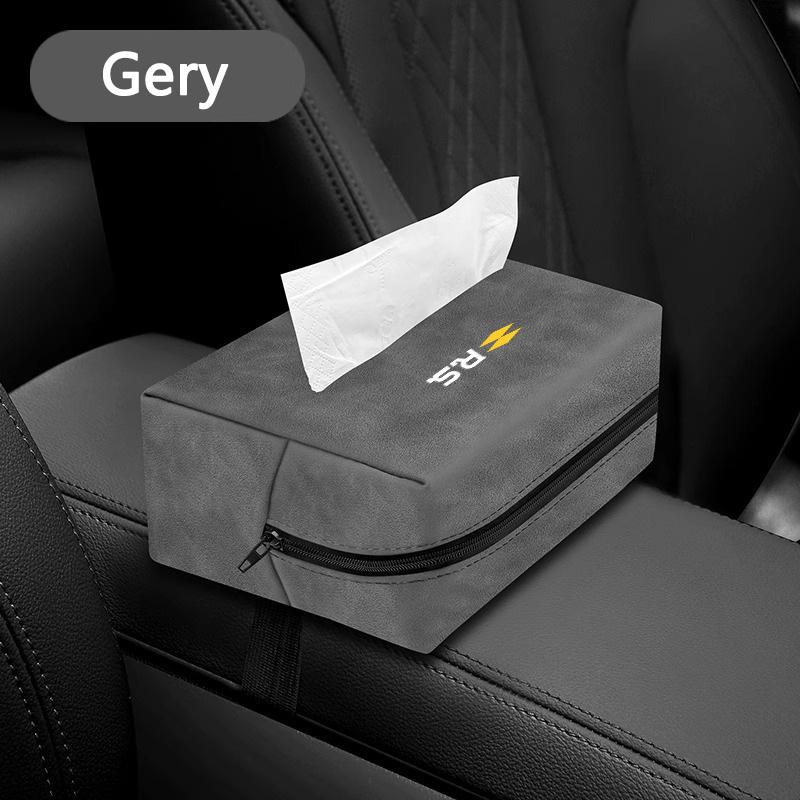 Car Logo Tissue Box Center Console Armrest Napkin Box For Renault RS MeganeTrafic Scenic Kangoo Master Kaptur Triber Clio Duster Z5
