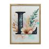 Poster Letter "L" In Floral Composition Poster Letter "L" In Floral Composition, 30X40 Cm, Frame Wooden Light Oak, Paper Matte 230 Gsm