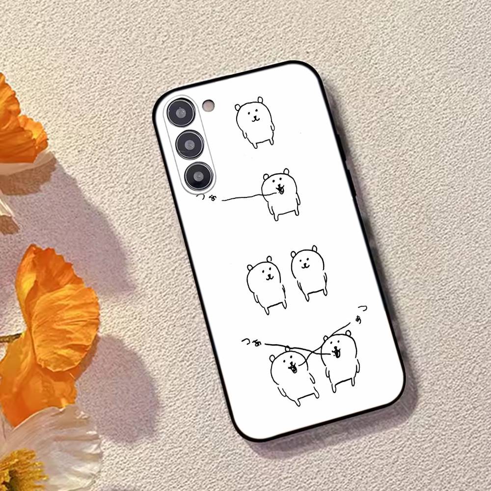 Funny Cartoon J-Joke B-Bear Phone Case For Samsung Galaxy A73,A72,A71,A70,A53,A52,A51,Soft Silicone Black Cover