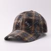 Woolen Plaid Baseball Cap European and American Sunshade Thickened Retro Autumn and Winter Warm Plaid Cap