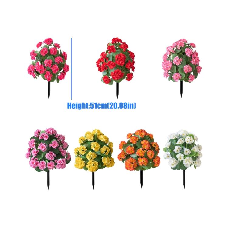Realistic Simulation Plastic Begonia Floral Stake Artificial Green Plant For Garden Patio Porch Front Yard Landscaping