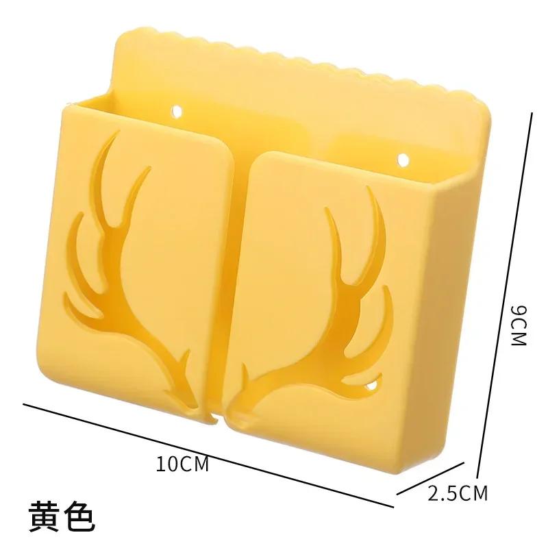 Durable Deer Antler Remote Control Holder No Punching Required Wall Mounted Rack Shelf Wall Storage Adhesive Phone Storage Rack