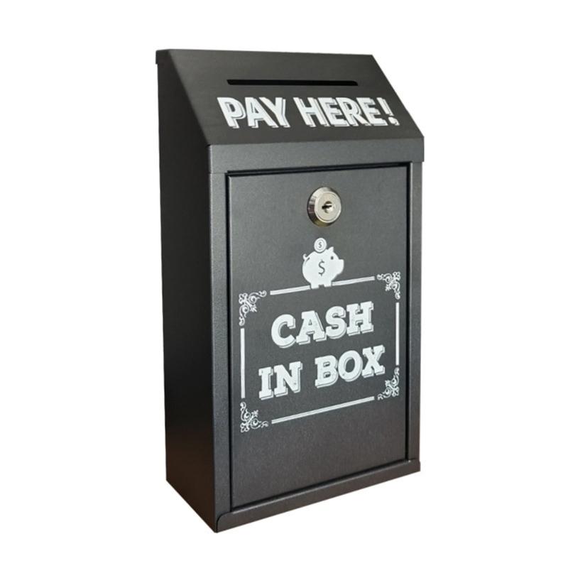 Caixa de Armazenamento de Ferro com Fechadura Estojo de Depósito Portátil Para Itens Confidenciais Acessórios de Moedas