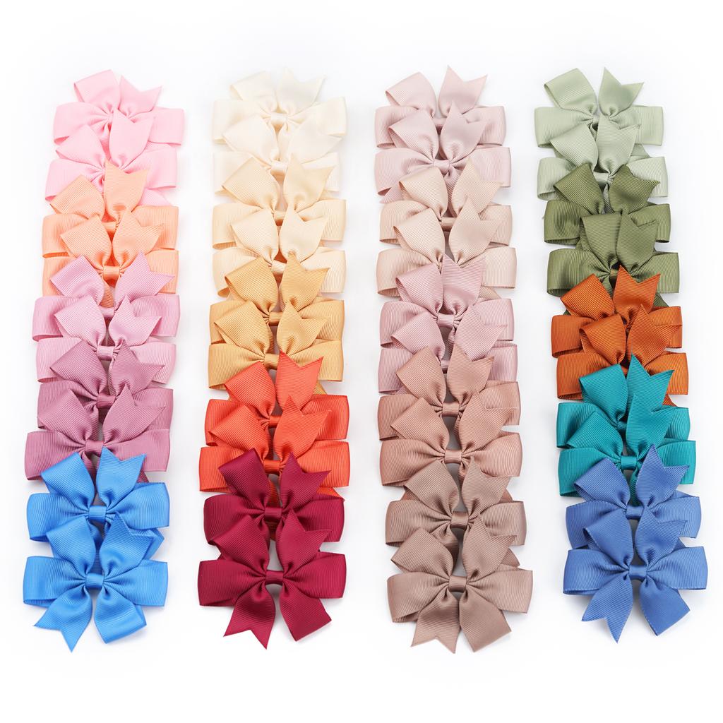 10/20Pcs Grosgrain Ribbon Solid 3.5Inch Hair Bows With Clip For Girls Hair Clips Hairpin Barrettes Headwear Kids Hair Accessorie