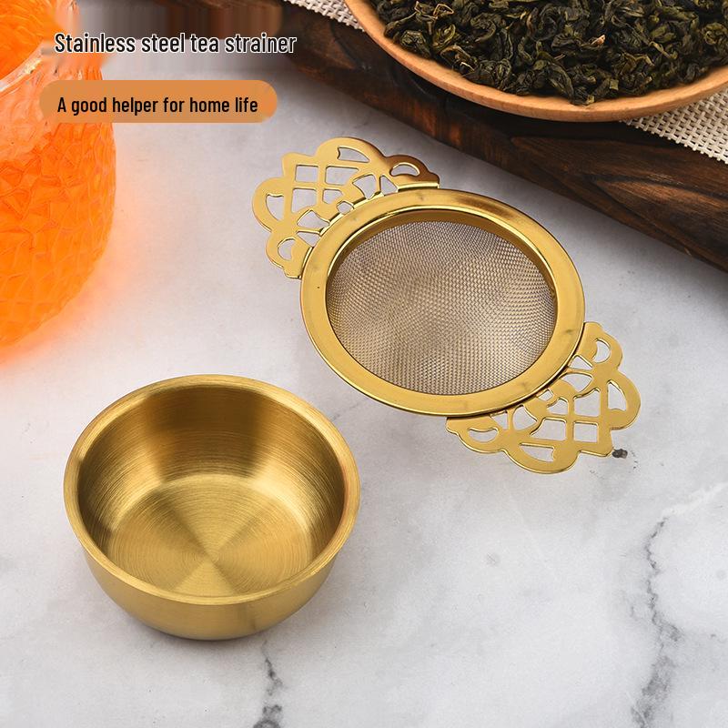 304 Stainless Steel Tea Infuser Set with Lace Design