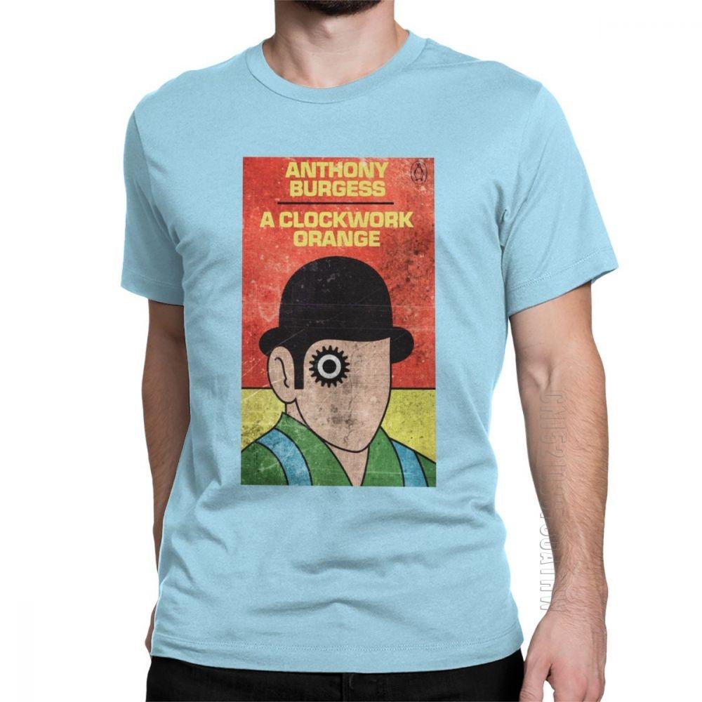 Modne Koszulki A Clockwork Orange Męskie Bawełniane Koszulki Kubrick Alex Burgess Droogs Anthony Mleko Filmowe Koszulki z Krótkim Rękawem dla Dorosłych