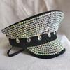 Bridal Hat Captain Hat with Crystals Sailor Hat for Wedding Girl Officer Hat for Wedding Bachelorette Party