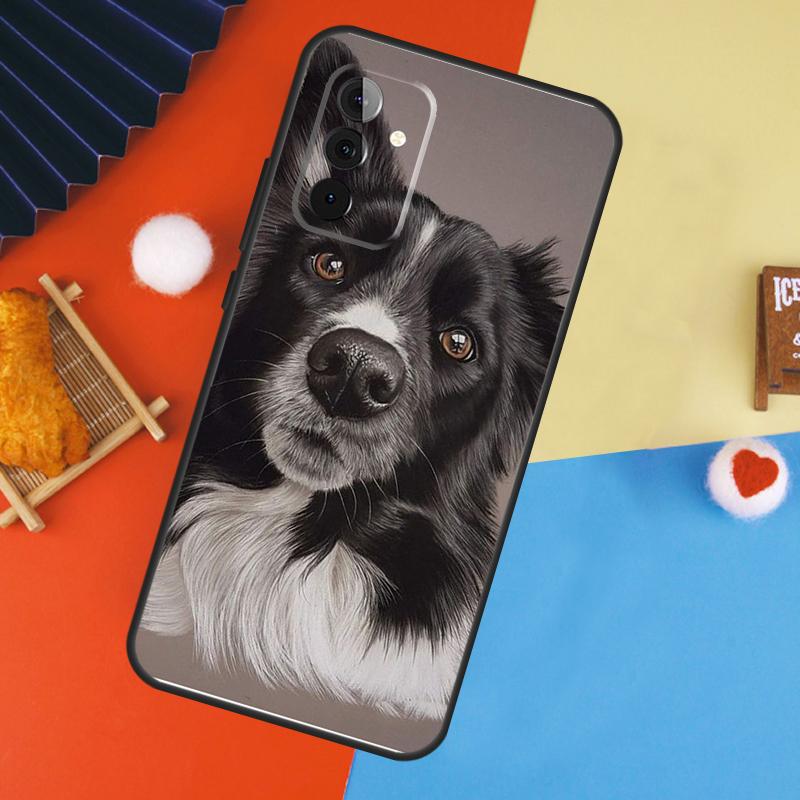 Border Collie Watercolor Case For Samsung Galaxy A56 A36 A16 A06 A13 A33 A53 A52 A32 A12 A54 A34 A14 A15 A35 A55 A17
