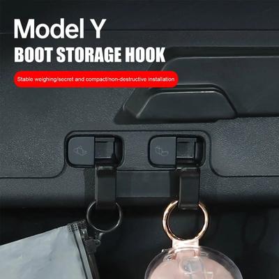 For Tesla Model Y Rear Trunk Hook Storage Holder for Luggage Bag Umbrella Hanger ABS Hooks Model Y 2022 Interior Accessories