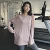 Damen Casual Langarm Yoga Sporttop: Atmungsaktives, schlankes, schnelltrocknendes T-Shirt für Frühling & Herbst Laufen und Training.