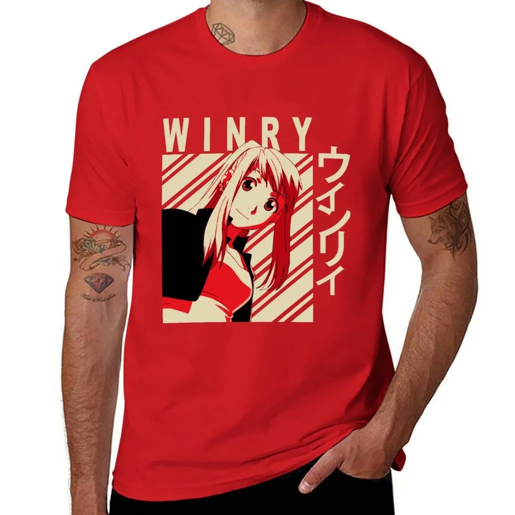 New Winry Rockbell - Vintage Art T-Shirt Black T Shirt Tops Sweat Shirts Oversized T Shirts Mens T Shirt Graphic