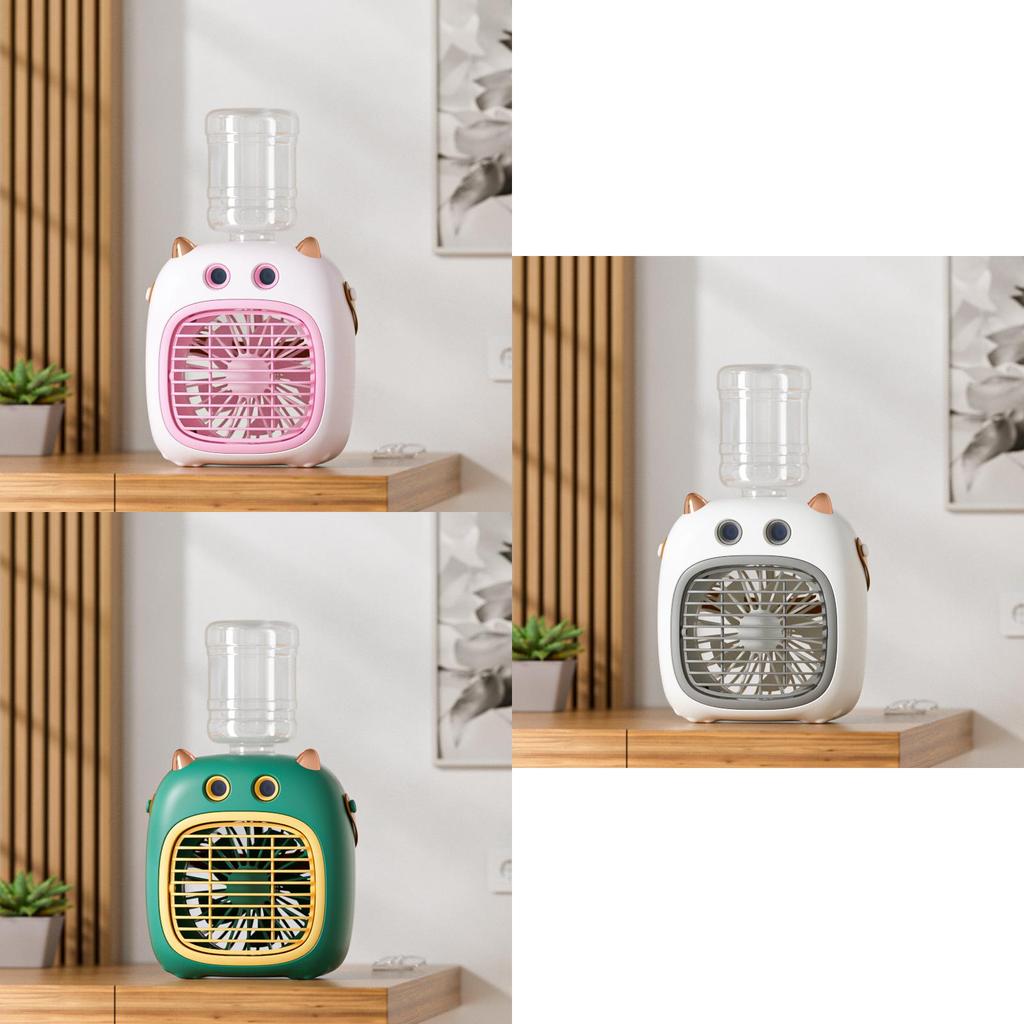 Tragbarer Mini Monster Dual-Sprüh-Befeuchtungsventilator Leiser wiederaufladbarer Schreibtischventilator