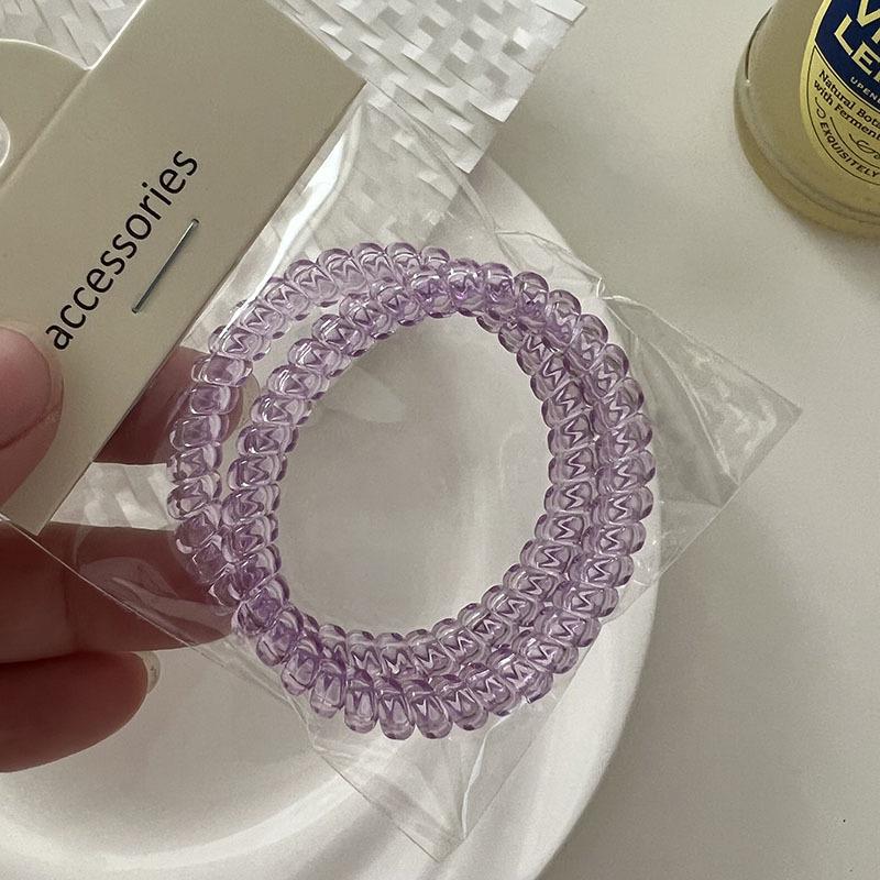 Korean Style Translucent Phone Cord Hair Tie - Seamless & Fashionable for Women