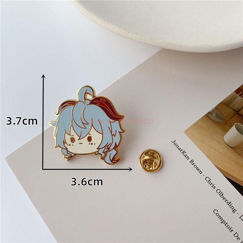 [Buy Five Free One Random Style] Genshin Impact Metal Badge Anime Cute Cartoon Brooch Bag Clothing Accessories