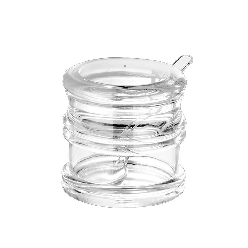 Transparenter Acryl-Gewürzbehälter mit Löffel - Küchen-Gewürzhalter für Salz, Zucker oder Gewürze