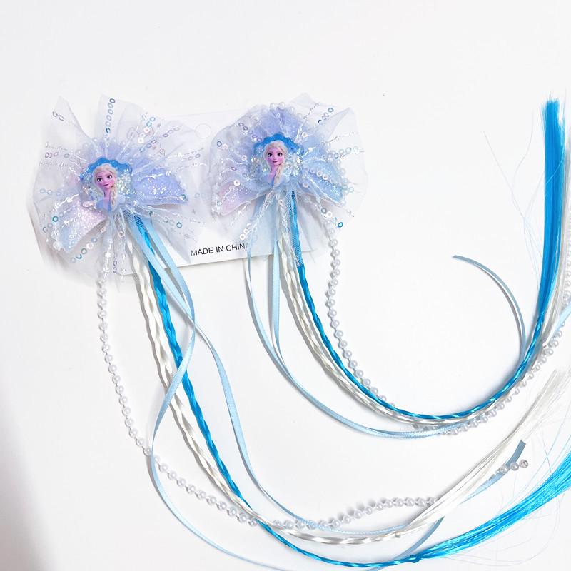 Frozen Elsa Hair Clips - No Damage Hair Bows for Girls