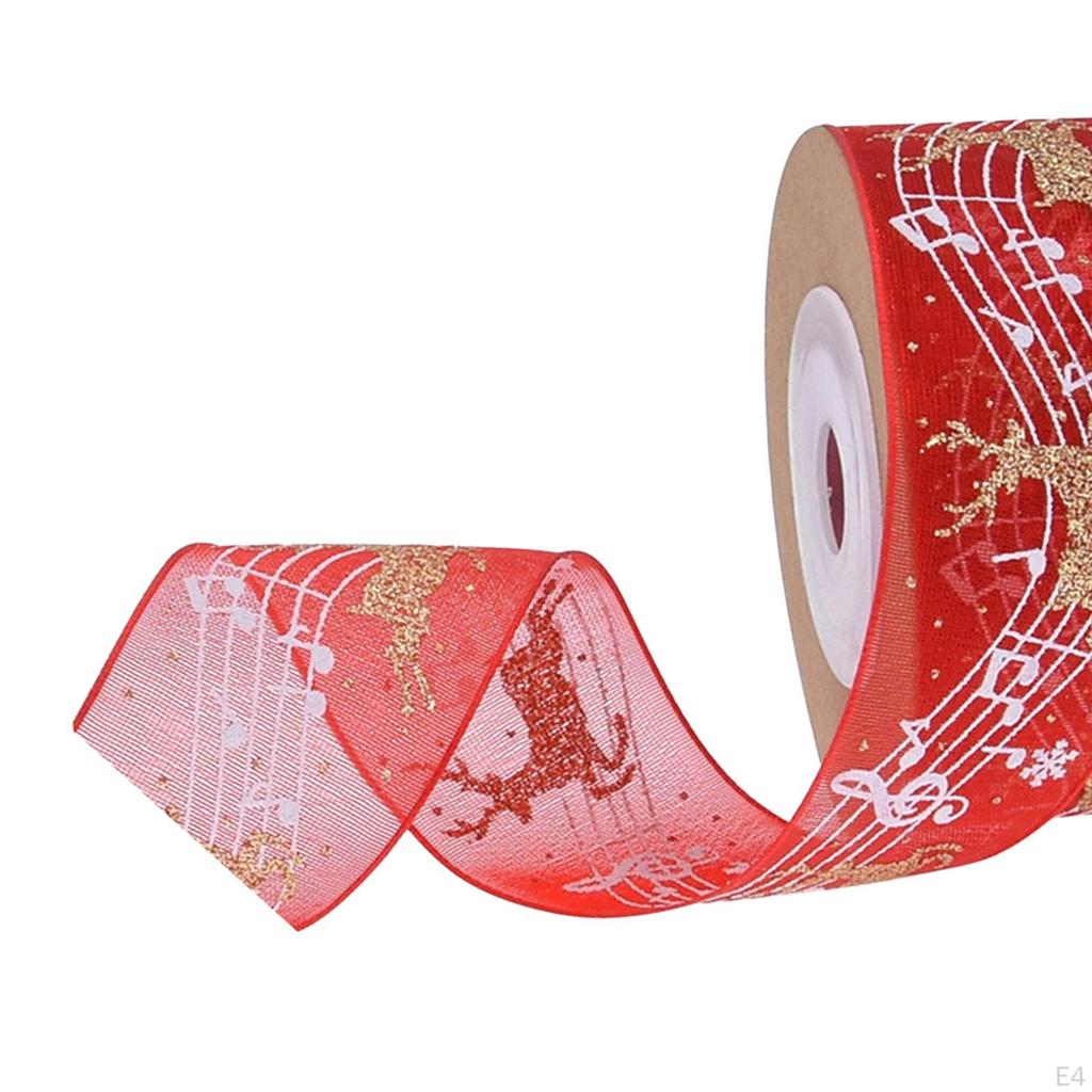 Christmas Ribbon Gift Wrapping Patterned for Packaging