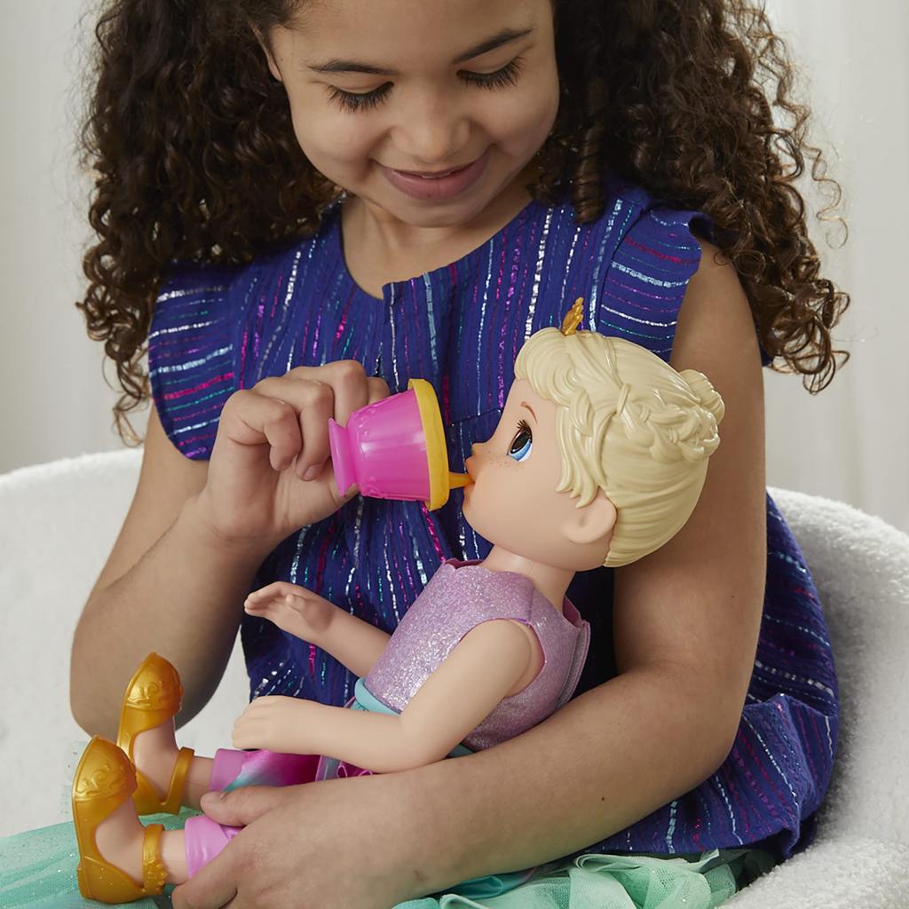 Baby Alive Grow Up Princess Ellie Doll 18 Inches Doll That Grows from a Baby To a Princess and Talks In Ages 3 and Up Includes 9 Accessories Hair
