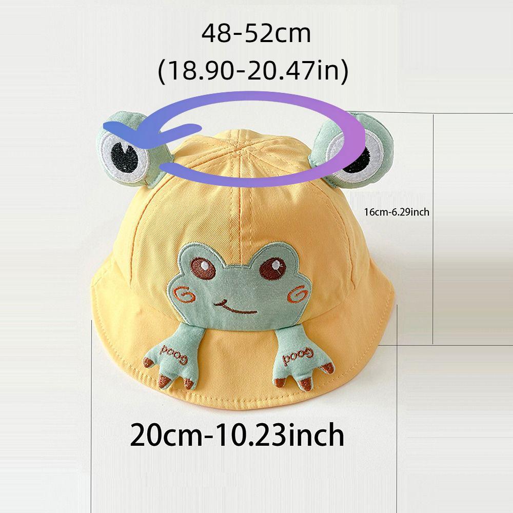 Sweet Korean Style Cartoon Frog Bucket Hat Breathable Mesh Baby Sun Protection Hat Streetwear Cotton Children Fishman Hat Spring