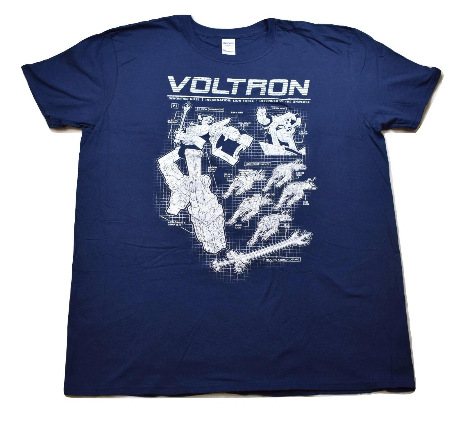 

Voltron Mens Schematics Generation Three Lion Force Shirt New XL-5XL 4XL