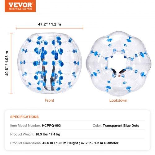 VEVOR Inflatable Bumper Ball 1-Pack, 4FT/1.2M Body Sumo Zorb Balls for Teen & Adult