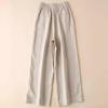 Women Pants Summer Cotton and Linen Wide Leg Pants    Casual Pants Female Solid Loose High Waist Straight Trousers