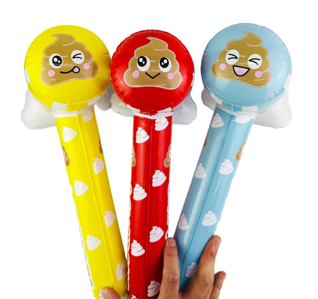 Tatsuya Poop Hammer 3 Colors X 4 Inflatable (12 Pieces) Packs, [Festivals/Events/Children's Parties/Street Stalls/Fairs]