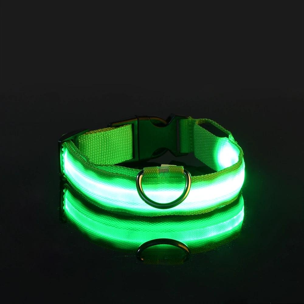 Dog Collar Nylon LED Night Safety Flashing Glow In The Dark Pet Dog Leash Pet Dogs Luminous Fluorescent  Dog Accessories Collar