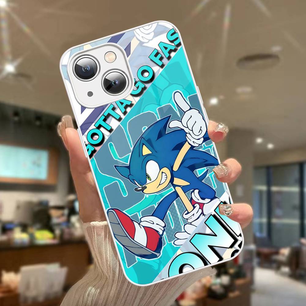 S-SonicS Anime For IPhone 14 13 12 Mini 11 Pro XS Max X XR 14 Plus Tempered Glass Cover