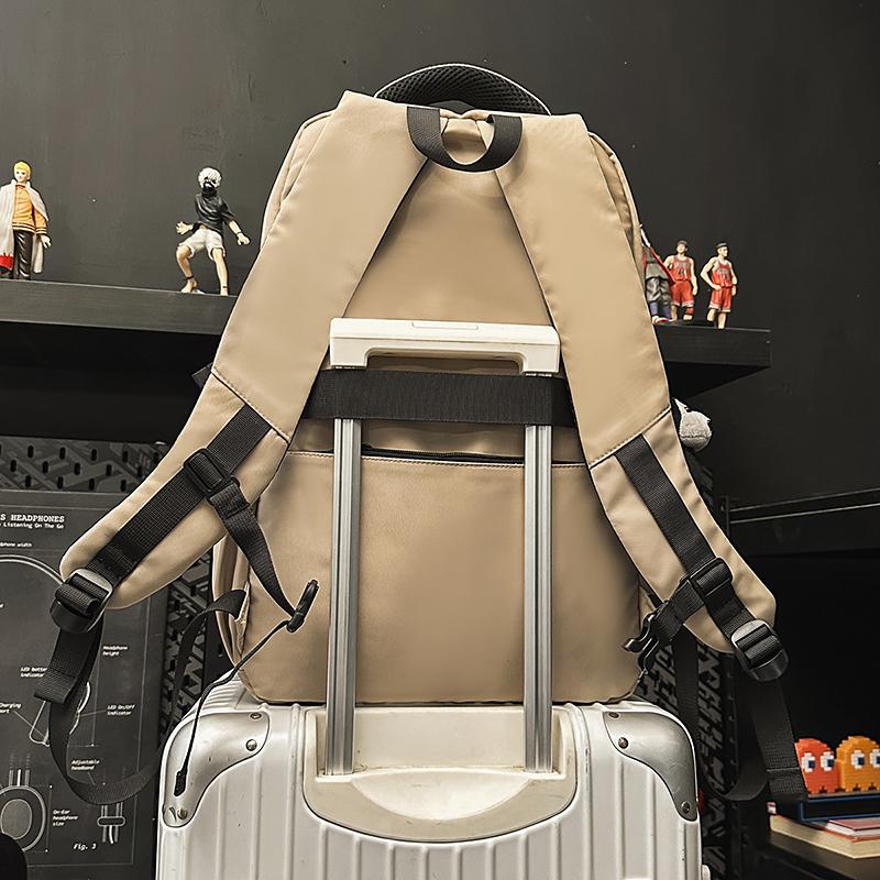 Contrast Color Backpack Men's Lightweight Travel Backpack Large Capacity Student Schoolbag