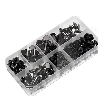 Good-90Sets Chicago Screws Kit, 6 Sizes Screw Rivets Metal Chicago Binding Screws For DIY Repair Leather Craft Belt