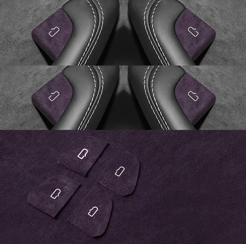 

Suitable for Tesla Model 3 Refresh Interior Accessories Door Switch Button Cover Suede Sticker Modification Trim фиолетовый