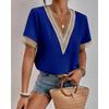 GMXIA Lace Lace Short-sleeved Chiffon Top for Women