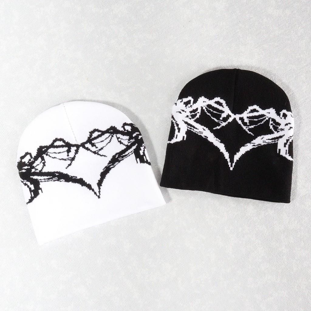 Autumn Winter Fashion Knitted Hat With Spider Web Pattern For Men Women