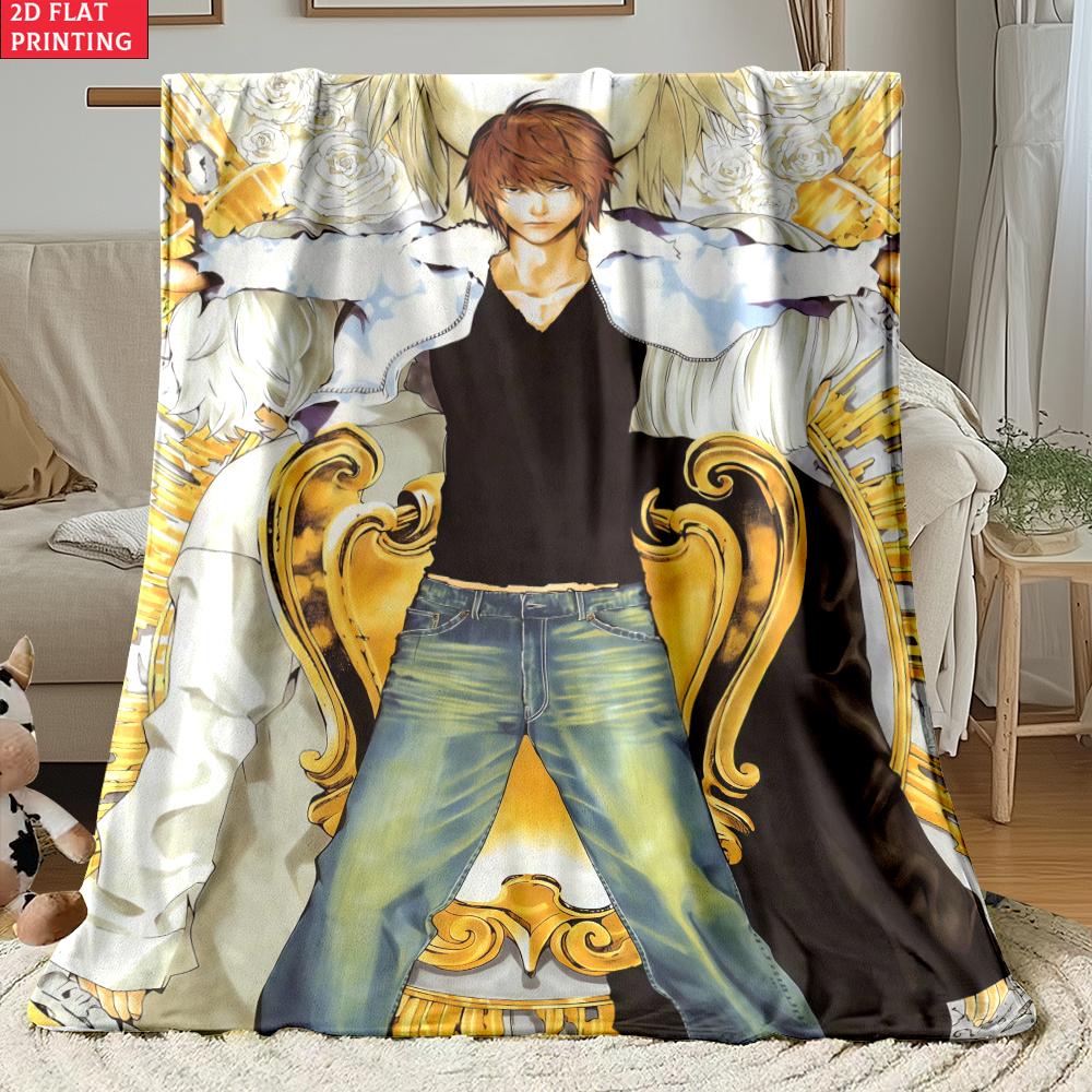 Light Yagami Print Thin Flannel Blanket for Bedrooms,Living Rooms,Sofas Blankets,Lunch Breaks,blankets Fluffy Blanket
