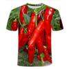 3D Digital Printed T-shirt with Vegetable Pattern Loose Round Neck Short Sleeved Men's T-shirt