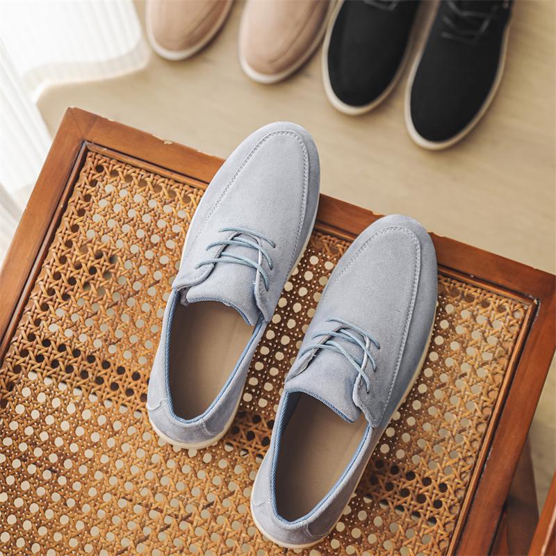 

Мужские лоферы на шнуровке из замшевой кожи, коричневые, повседневные туфли для вождения и мужские повседневные туфли на платформе модны для повседневной носки 2025 45 небесно-голубой