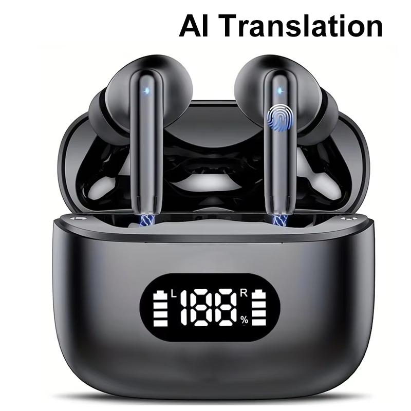 

UYUXIO AI Translating Earphone TWS Real Time Translation Earbuds with 144 Languages ANC ENC Ear Buds Headphone for Business чорний