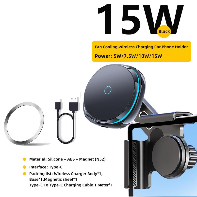 TEEQ For Tesla Model Y Junipe 2025 Model 3 HIGHLAND 2024 Cybertruck BYD Seal Car Phone Mount Holder 15W Magnetic Wireless Charge