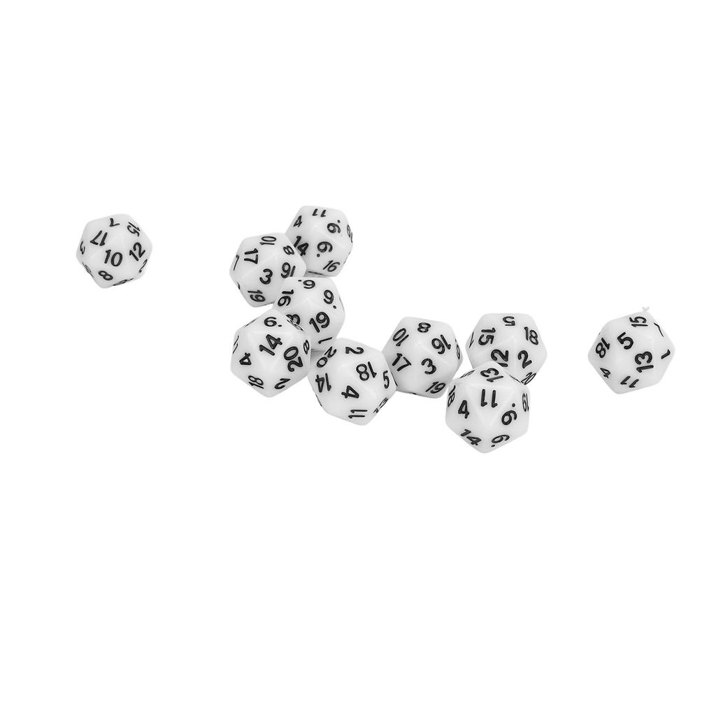 10 Stück Polyedrisches Würfelset Kunststoff Leichtgewicht 20-seitige Würfel für Rollenspiel-Tischspiele Grün