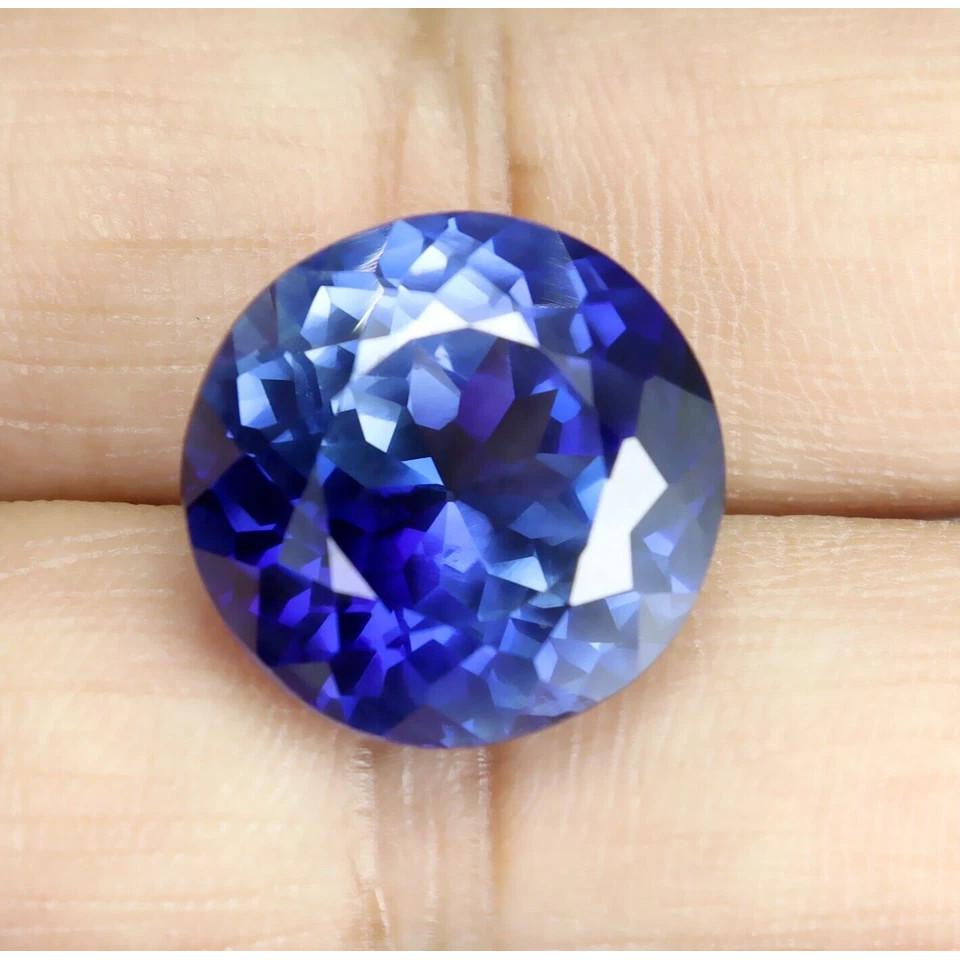 Natural Blue Sapphire Loose Gemstone 7 Ct Unique Round Cut September Birthstone for Gem Collections
